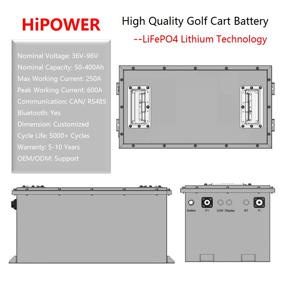 HiPower 36V 48V 72V Golf Cart Batteries