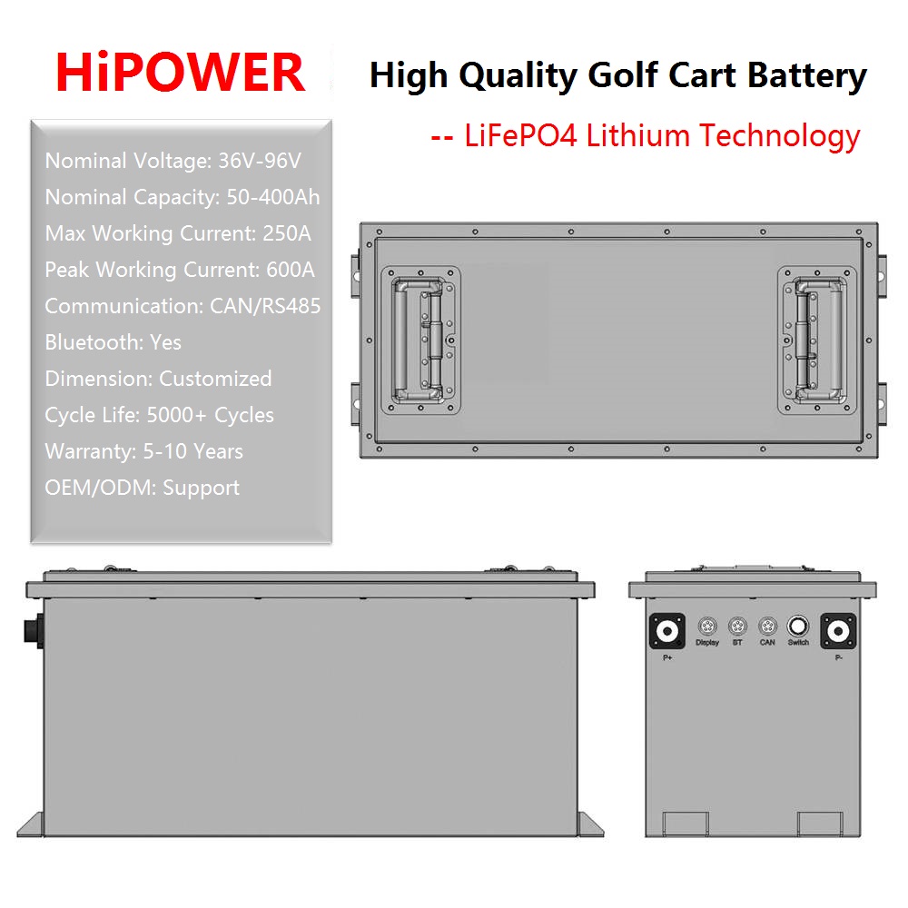 HiPOWER 36V 48V 72V Golf Cart Batteries