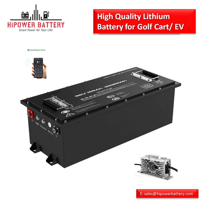 HiPOWER Golf Cart Battery 48V 200AH 10240WH with Smart BSM and Bluetooth 5000 Cylces Factory Price