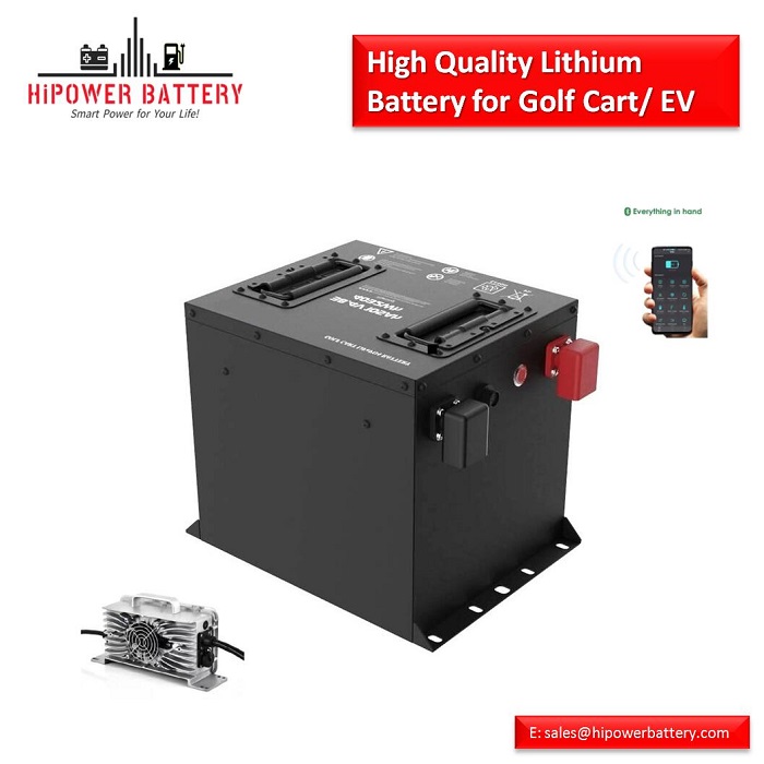 HiPOWER Golf Cart Battery 36V 105AH Smart BSM with Bluetooth 5000 Cylces Factory Price