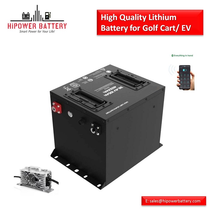 HiPOWER Golf Cart Battery 36V 60AH 2304WH with Smart BSM with Bluetooth 5000 Cylces Factory Price 