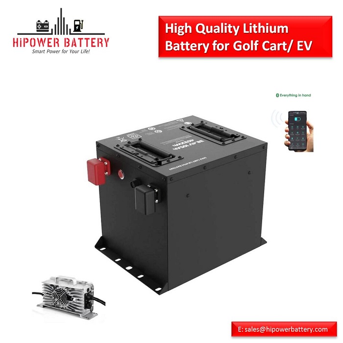 HiPOWER Golf Cart Battery 48V 60AH 3072WH with Smart BSM and Bluetooth 5000 Cylces Factory Price 