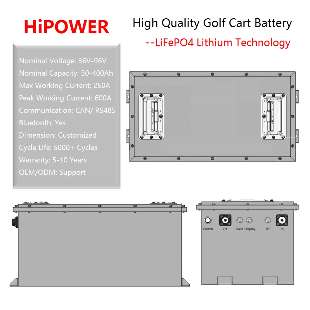 HiPOWER 36V 48V 72V Golf Cart Batteries